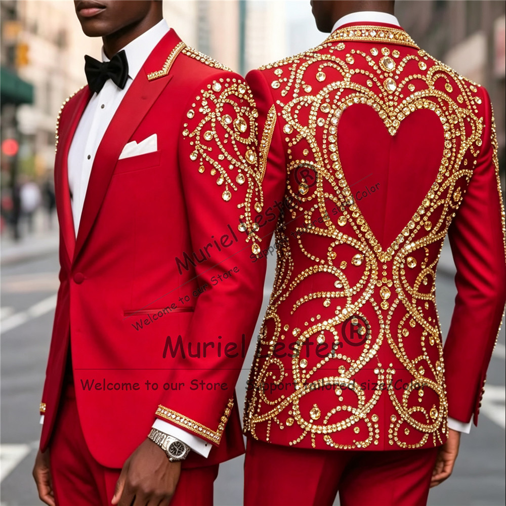 3 Piece Sets Gold Diamond Bead - огляд і ціна Unique Men'S Formal Wear