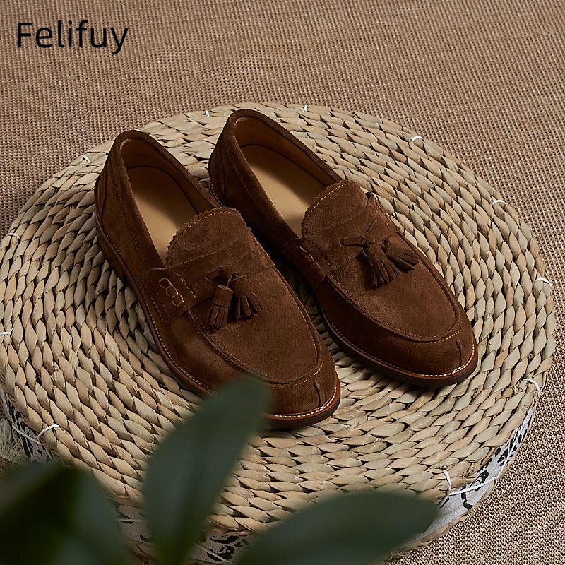 New Brown Men Flat Loafers Cow - огляд і ціна Men'S Formal Wear For A Wedding
