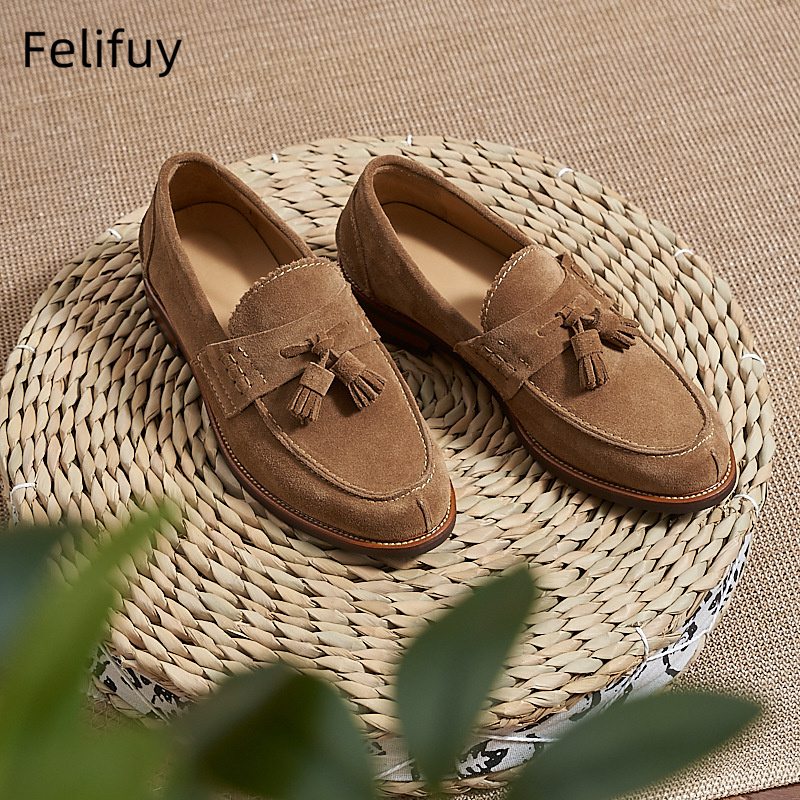 New Brown Men Flat Loafers Cow - огляд і ціна Men'S Formal Wear For A Wedding