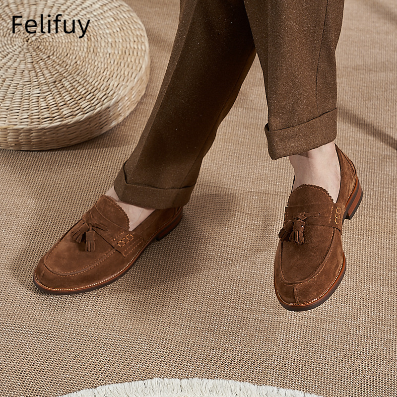 New Brown Men Flat Loafers Cow - огляд і ціна Men'S Formal Wear For A Wedding