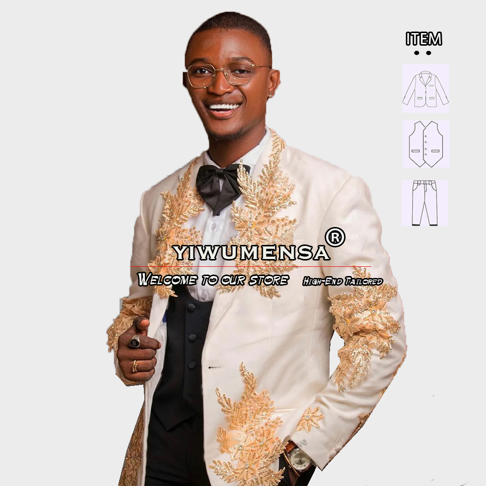 Customized 3 Pieces Suits Men  - огляд і ціна Men'S Formal Wear For A Wedding
