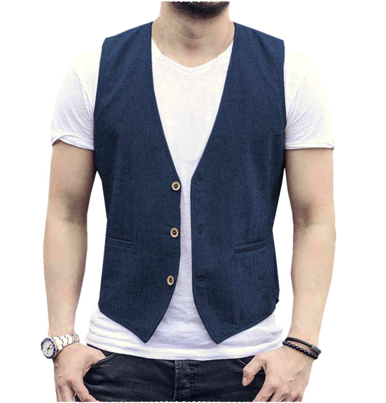 Linen Men Vest Wedding Groom S - огляд і ціна Men'S Formal Wear For A Wedding