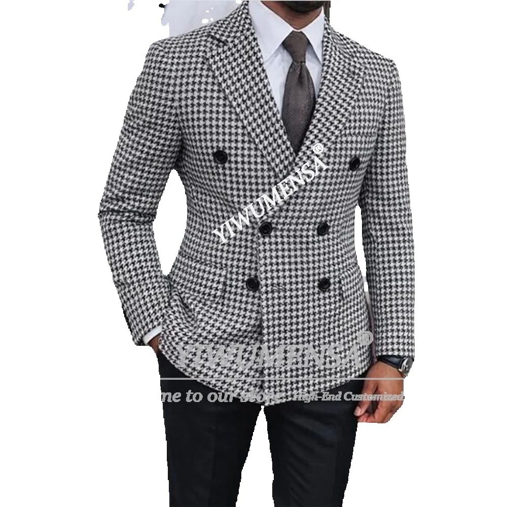 Classic Houndstooth Retro Suit - огляд і ціна Men'S Formal Attire